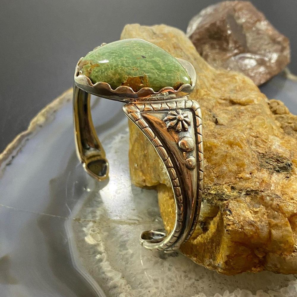 Carolyn Pollack Sterling Shield Green Turquoise Decorated Bracelet For Women - Picture 3 of 10